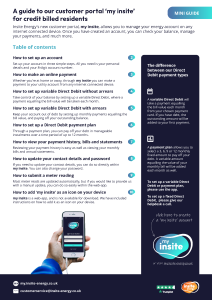 The front cover of our guide to using the credit billing version of 'my insite'.