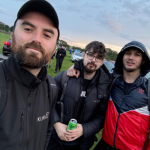 A selfie of three Insite employees outside, ahead of conquering the Yorkshire Three Peaks.